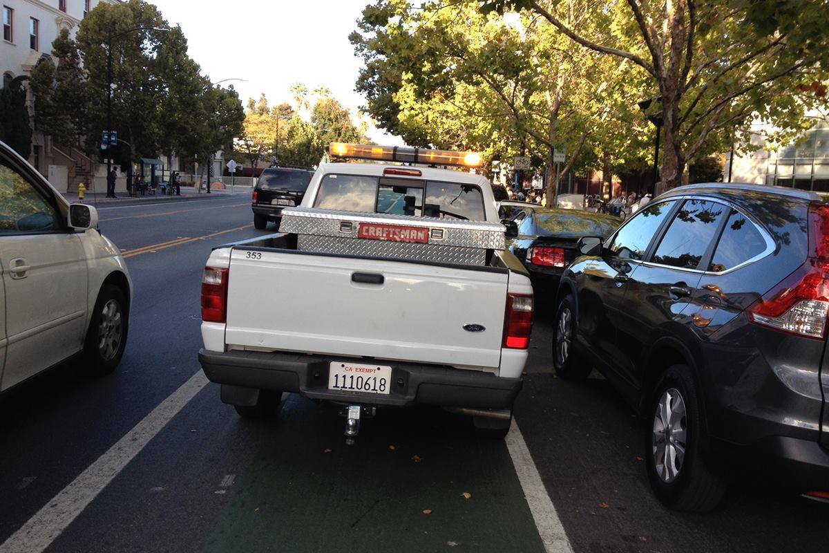 Truck Parked in San Jose Bike Lane