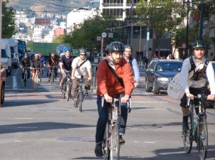Market Street commuters on Bike to Work Day. Photo: Aaron Bialick