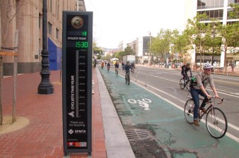 The Market Street bicycle counter. Photo: Aaron Bialick