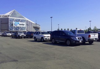 One of SAP Center's many parking lots.