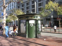 One of 25 "self-cleaning" public toilets available in San Francisco, paid for by the sale of advertising space on the toilet kiosks. Photo: San Francisco Public Works