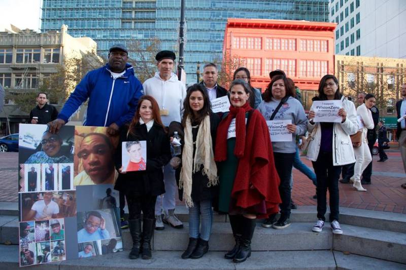 San Francisco families remember loved ones killed on our streets. Photo courtesy of Walk San Francisco.