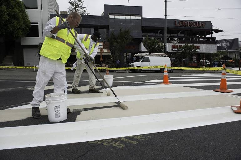 SFMTA crews improving crosswalk viability. Photo: SFMTA.