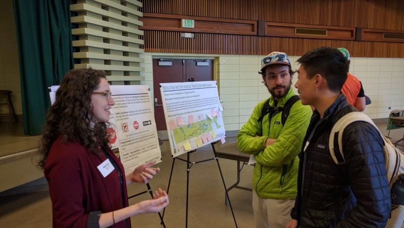 SFMTA's Miriam Sorell gets feedback from Adam Long and Johnny Huynh. Photo: Streetsblog