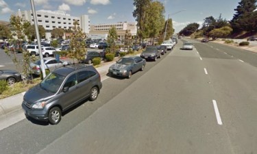 South San Francisco plans to install bike lanes that will disappear to preserve these parallel parking spaces on El Camino Real. Photo: Google Maps