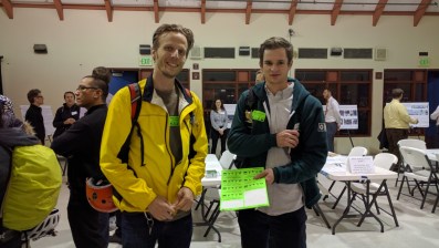 Thor Denmark and the SFBC's Charles Deffarges at SFMTA's Folsom-Howard Open House. Photo: Streetsblog