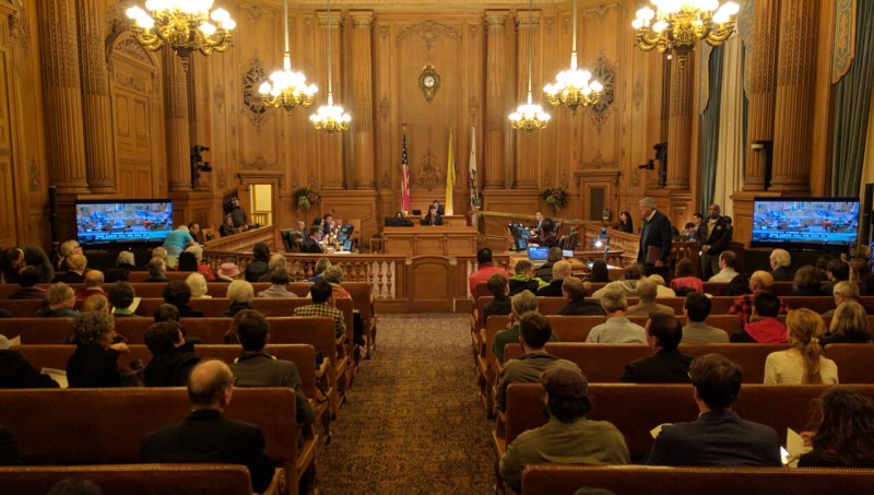 The County Transportation Authority board in 2017. Remember in-person meetings? Advocates want a virtual option to remain for public comments. Photo: Streetsblog/Rudick