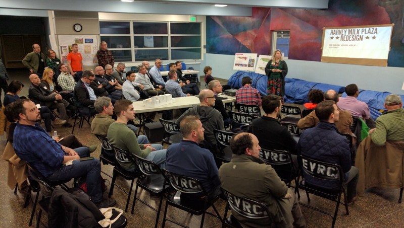 The open house and presentation on Harvey Milk Plaza. Photo: Streetsblog