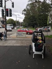 The crossing to the Panhandle bike path was closed yesterday, photo tweeted by Snider