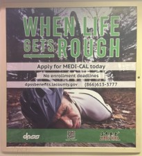 Does depicting bicycling really stand for "when life gets rough"? Photo: Joe Linton/Streetsblog L.A.