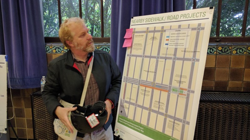 Jason Henderson, geography professor, at SFMTA/SF Planning's Lower Haight Open House. Photo: Streetsblog