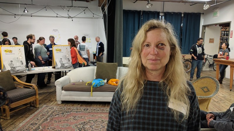 Katherine Roberts at last night's Bike Coalition meeting. Photo: Streetsblog