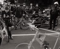 From the 2017 'Ride of Silence' in San Francisco. That's Kate Slattery's ghost bike.  She was killed in 2016. Unfortunately, numbers are continuing in the wrong direction. Perhaps 2020 can be the year that changes. Photo: Paul Valdez