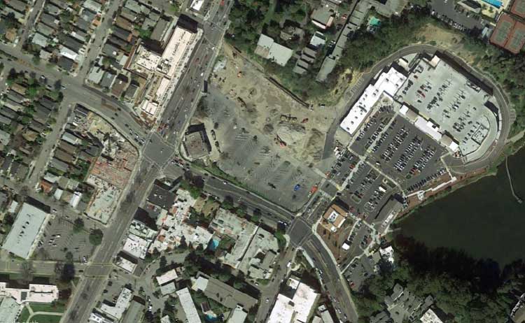 51st and Broadway area in north Oakland, including the Shops at the Ridge on the northeast corner. Source: Google Streetview