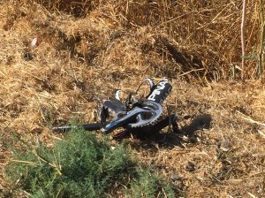The remains of one of the bikes. Photo: Marin County Bicycle Coalition/Jim Elias