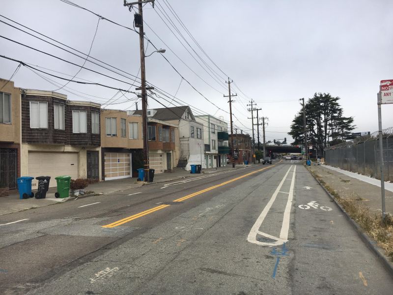 Paul Avenue. This bike lane was installed only a few months ago, but because local residents complained about the loss of parking to Supervisor Malia Cohen, SFMTA is entertaining calls to remove it. Photo: David Froehlich