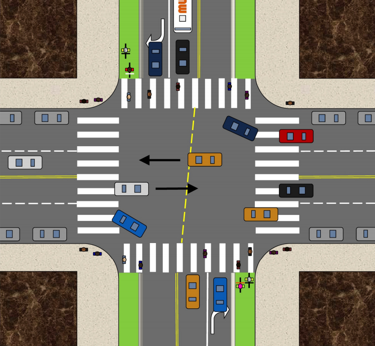 Intersection designs on the recently launched 2nd Street Improvement project feature signal phases for bikes--although all protection still drops out in the intersection itself