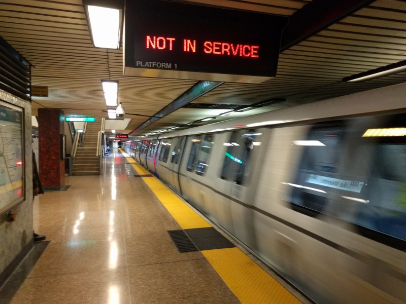 BART is stopping at 9 p.m., due to a huge drop in revenue. Streetsblog/Rudick