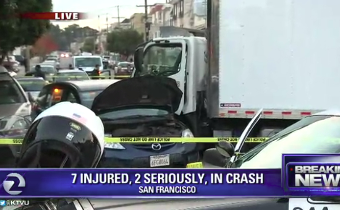 A serious New Year's Day crash put two in the hospital in the Richmond District