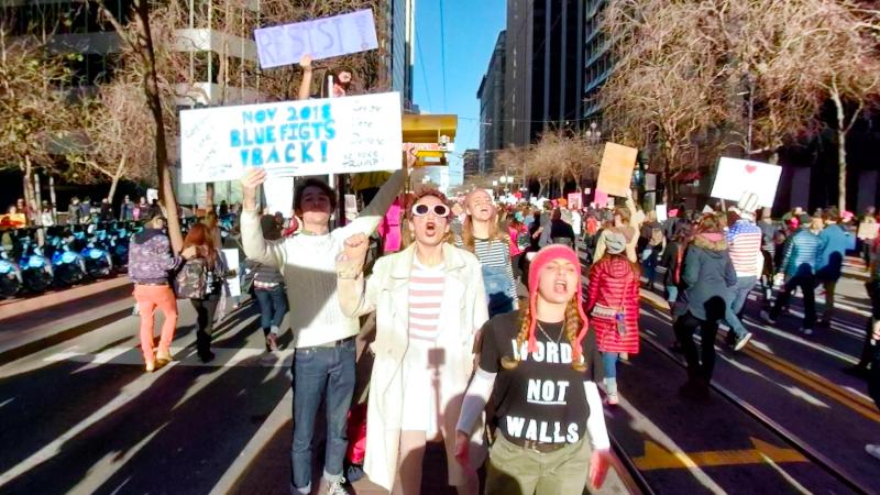 Saturday's Women's March on Market Street. Photo: Gary Yost