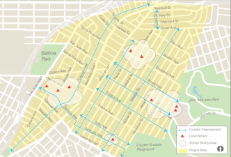 A map of planned improvement/traffic calming areas. Image: SFMTA