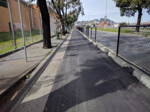 Finally, SF's first protected bike infrastructure gets some smooth pavement. All photos Streetsblog/Rudick