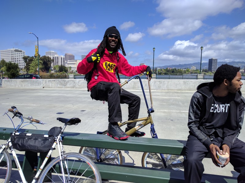 The Original Scraper Bike Team's Reginald "RB" Burnette at Sunday's Flatlands Neighborhoods Ride. All photos Streetsblog/Rudick unless noted