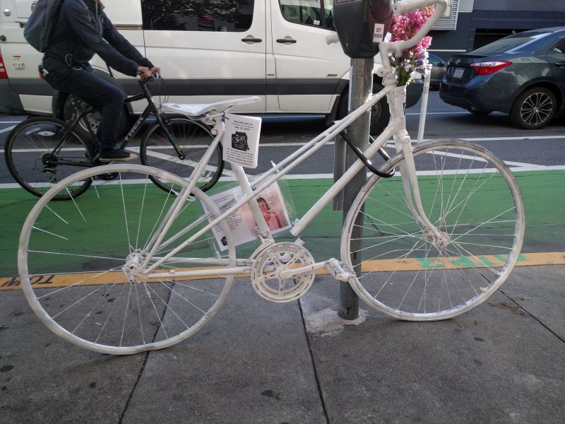 Kate Slattery's memorial ghost bike at 7th and Howard. All photos Streetsblog/Rudick