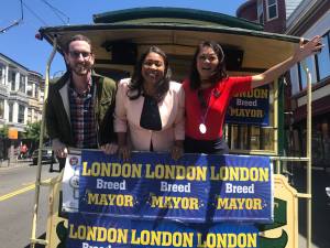London Breed with Scott Wiener and Assessor-Recorder Carmen Chu. Photo: Breed for Mayor Facebook page