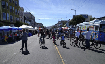 Sunday Streets Valencia in 2018. Maybe four blocks can stay like this full time? Photo: Streetsblog/Rudick