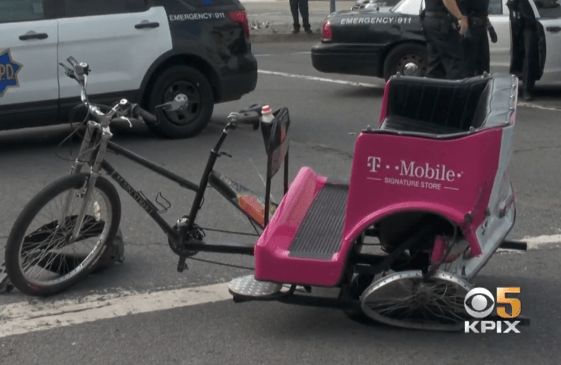 A screen shot from CBS KPIX 5's report.