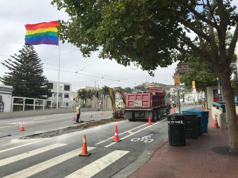 The "gang plank"/strip of concrete that leads to Pink Triangle Park is now gone. Photo: John Goldsmith