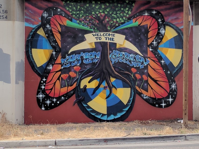 One of two new murals, unveiled today, near Coliseum BART