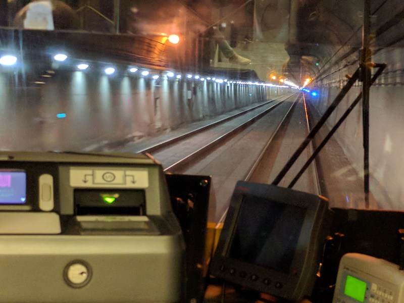 A view of the new tracks and lights in the upgraded Twin Peaks tunnel. All photos Streetsblog/Rudick unless noted