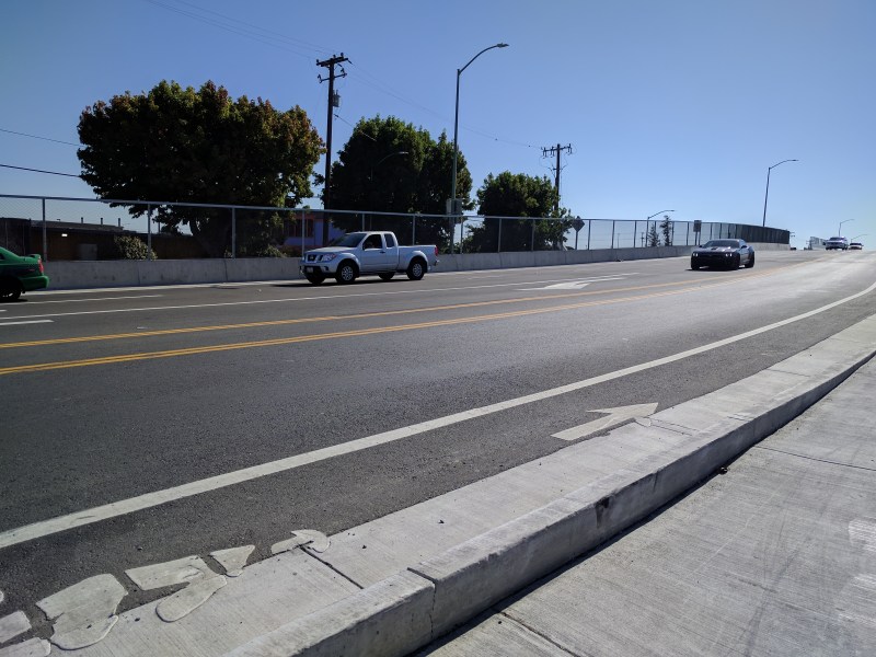 California's State Transportation agency has built another freeway-style ramp road right past an elementary school. All photos Streetsblog/Rudick unless noted