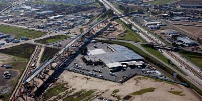 High-speed rail under construction in South Fresno. Photo: CaHSRA