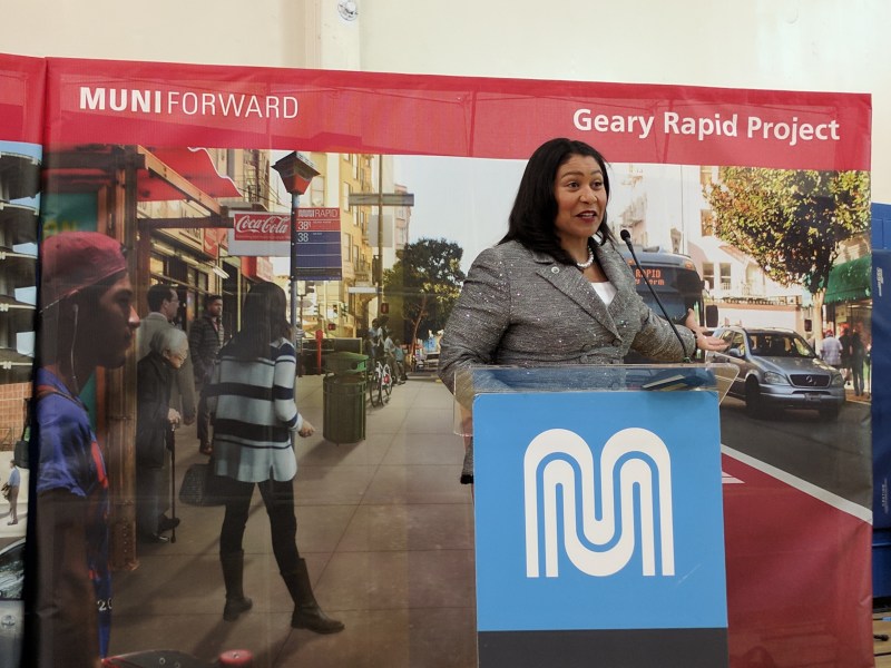 Mayor London Breed at today's ceremony. Photos Streetsblog/Rudick
