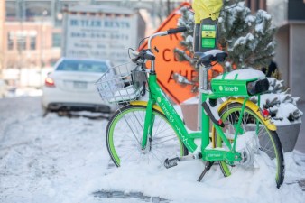 This Lime e-bike on Wazee at 18th St. showed up in Google Maps transit directions this morning.
