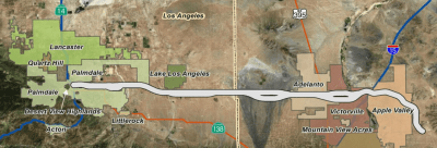 The High Desert Freeway could overburden desert ecosystems, altering the landscape and straining scarce water resources. Image: California Dept. of Transportation