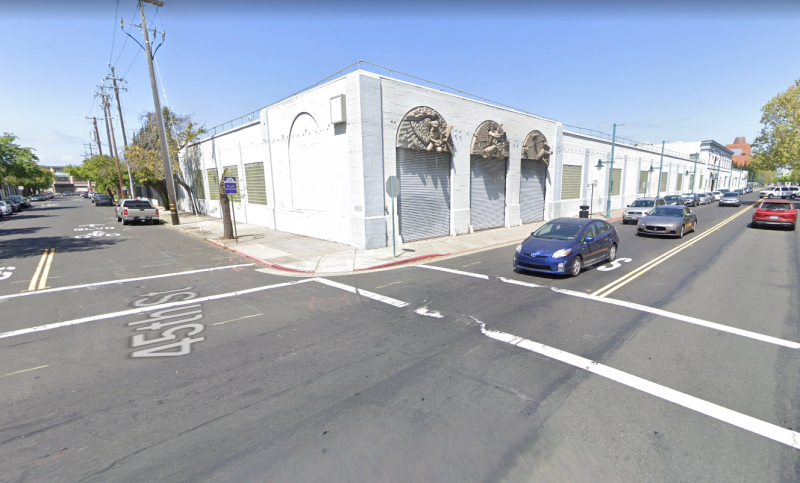 The driver was turning left from eastbound 45th onto northbound Hollis when he struck a man in the crosswalk. Image: Google Maps