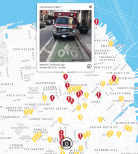 A screen capture of early "Safe Lanes" results in San Francisco.