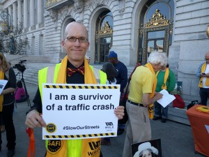 John Lowell, victim of traffic violence, at Sunday's World Day of Remembrance for Road Traffic Victims. Photos: Streetsblog/Rudick