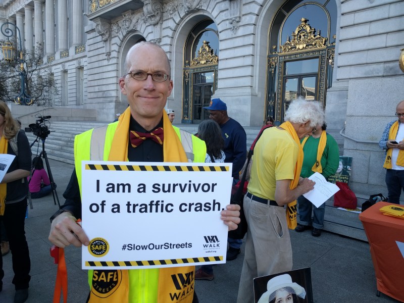 John Lowell, victim of traffic violence, at Sunday's World Day of Remembrance for Road Traffic Victims. Photos: Streetsblog/Rudick