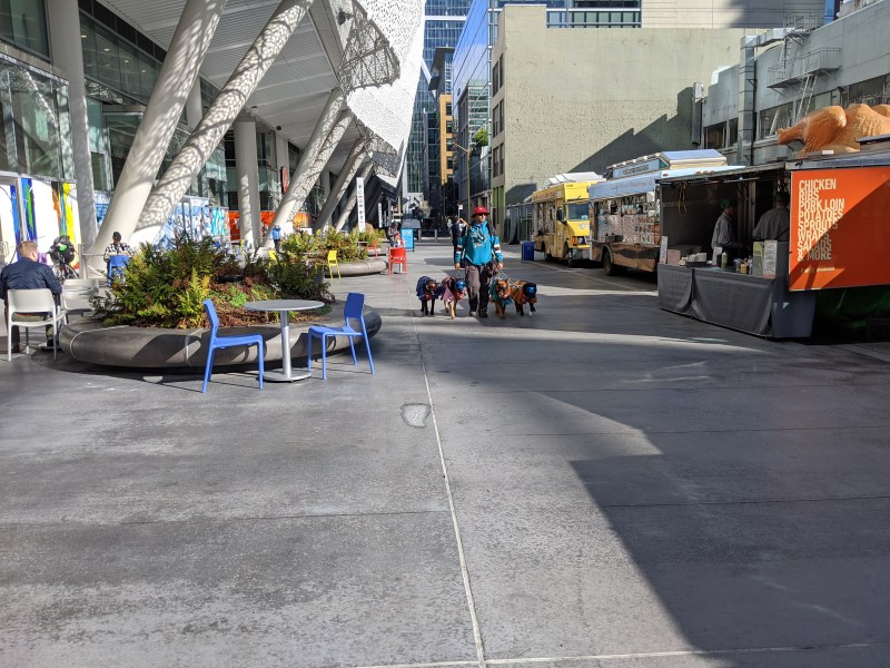 The city wants to turn this tiny stretch of car-free Natoma into a ramp for a parking garage. Photos: Streetsblog/Rudick