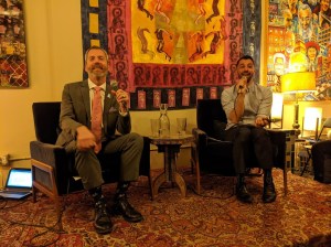 Jeffrey Tumlin and Manny at yesterday's event. Photo: Streetsblog/Rudick