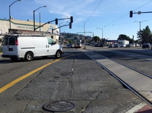 The insanely huge intersection at 19th and Junipero Serra. File photo Streetsblog/Rudick