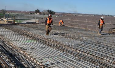 HSR workers in Madera County are following new protocols and attempting to maintain social distancing. Photo: CaHSRA