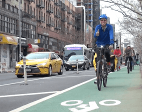 Bike lanes are jammed during the coronavirus crisis. Photo: Clarence Eckerson Jr.