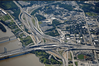 This is classic urban infrastructure. But a group of cities wants the president to fund transit more than highways. Photo: Ohio River Bridges Flickr Page