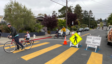 One of Oakland's 'slow streets,' at Shafter and 42nd. Photo: OakDOT